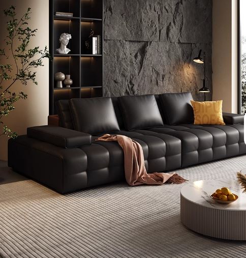 Italian genuine leather living room