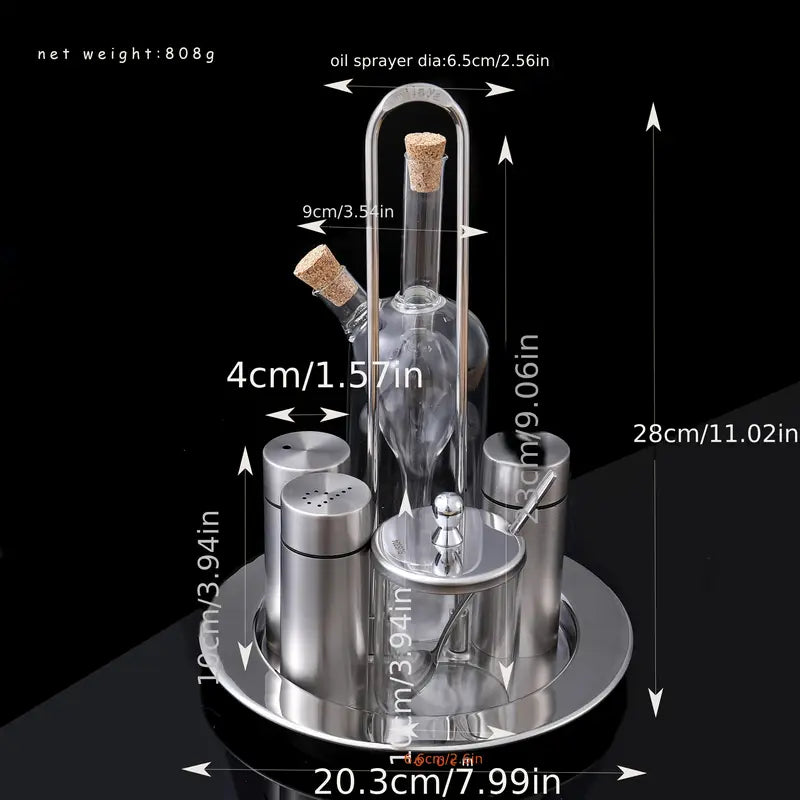 5pcs Spice Jar Set with Base