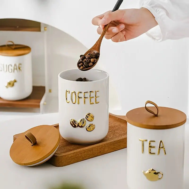 Gold-Plated Ceramic Container