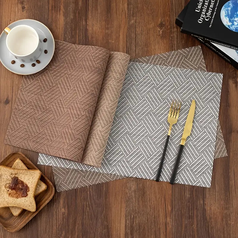Square Stitched Diamond TPE PVC Placemat Home Kitchen