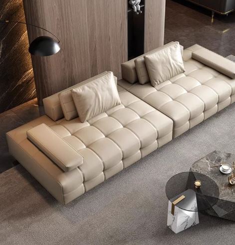 Italian genuine leather living room