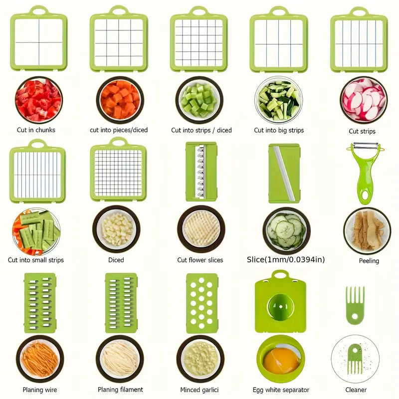 22pcs Upgraded Fruit and Vegetable Slicer Set