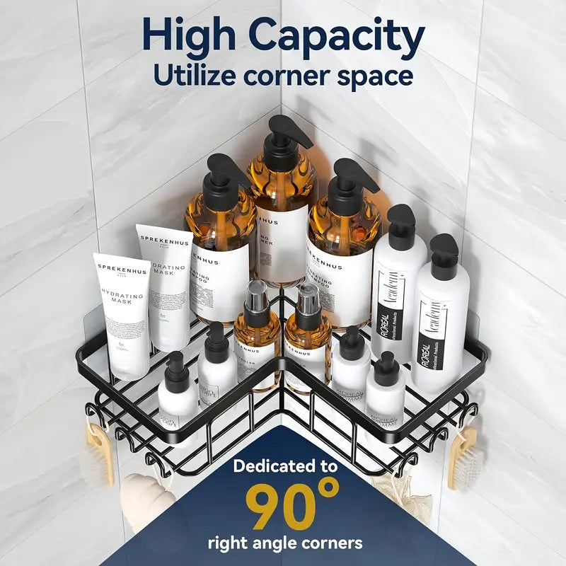 3-in-1 Design, 5-Tier Stainless Steel Shower Caddy with Soap Dish