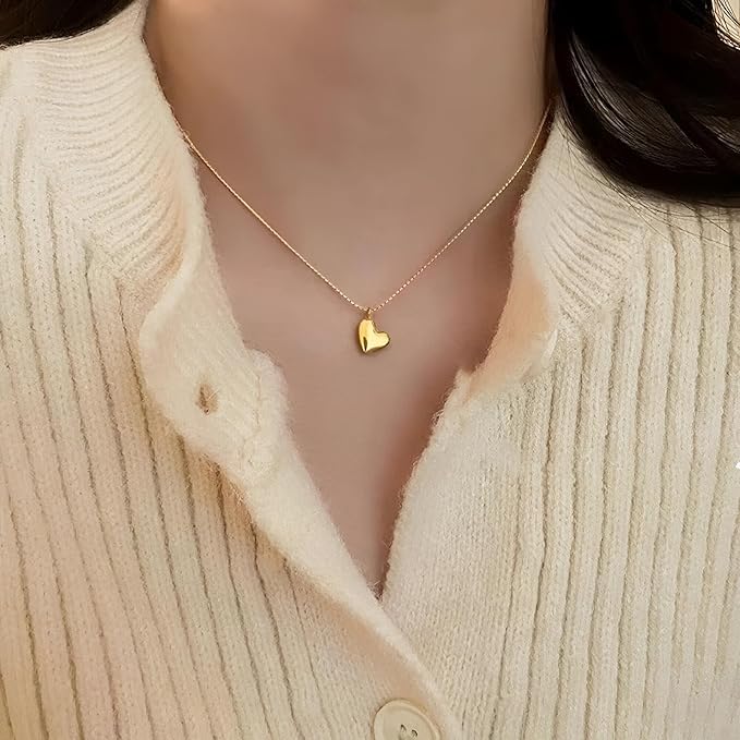 Exquisite Small Heart Pendant Necklace for Women, Perfect Birthday Gift for Her, Gold Plated