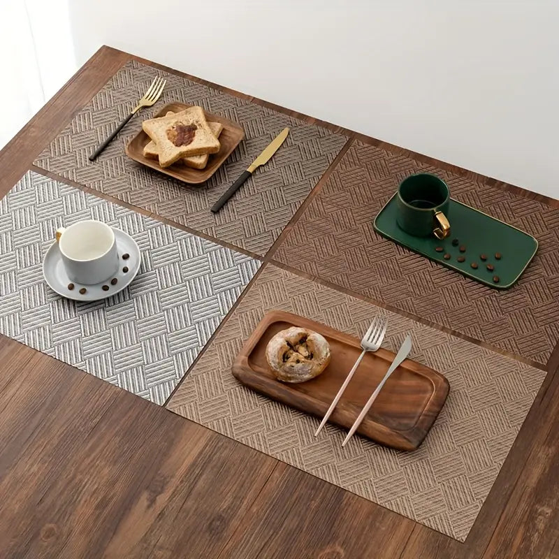 Square Stitched Diamond TPE PVC Placemat Home Kitchen