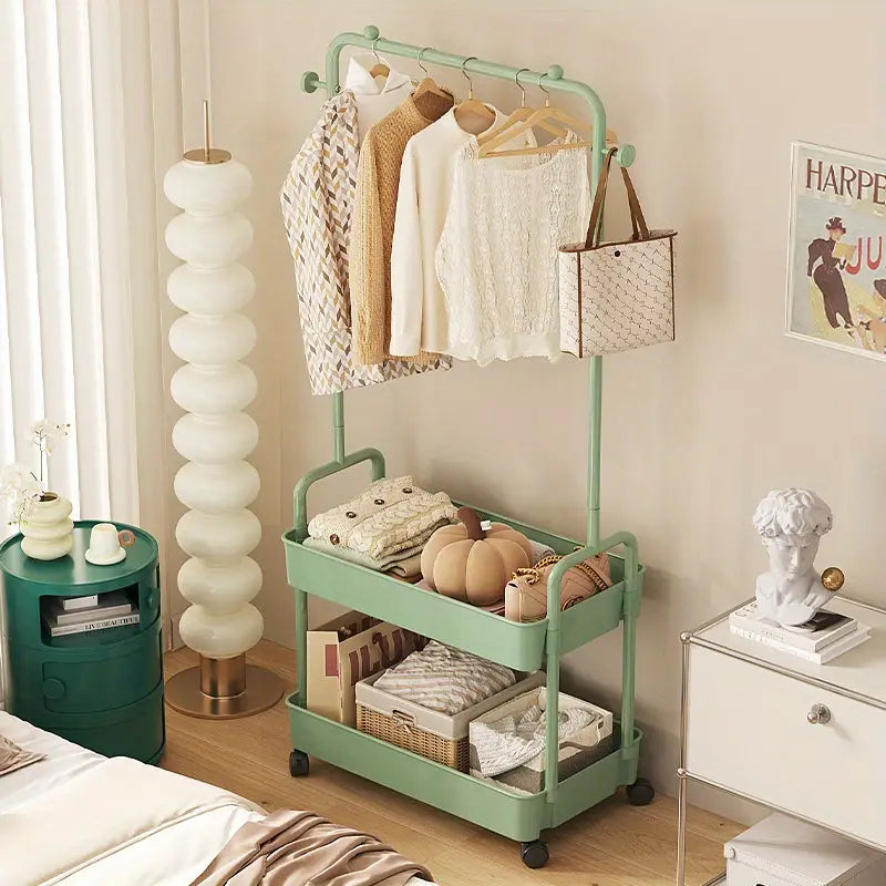 1pc Metal Clothes Rack with Polished Finish