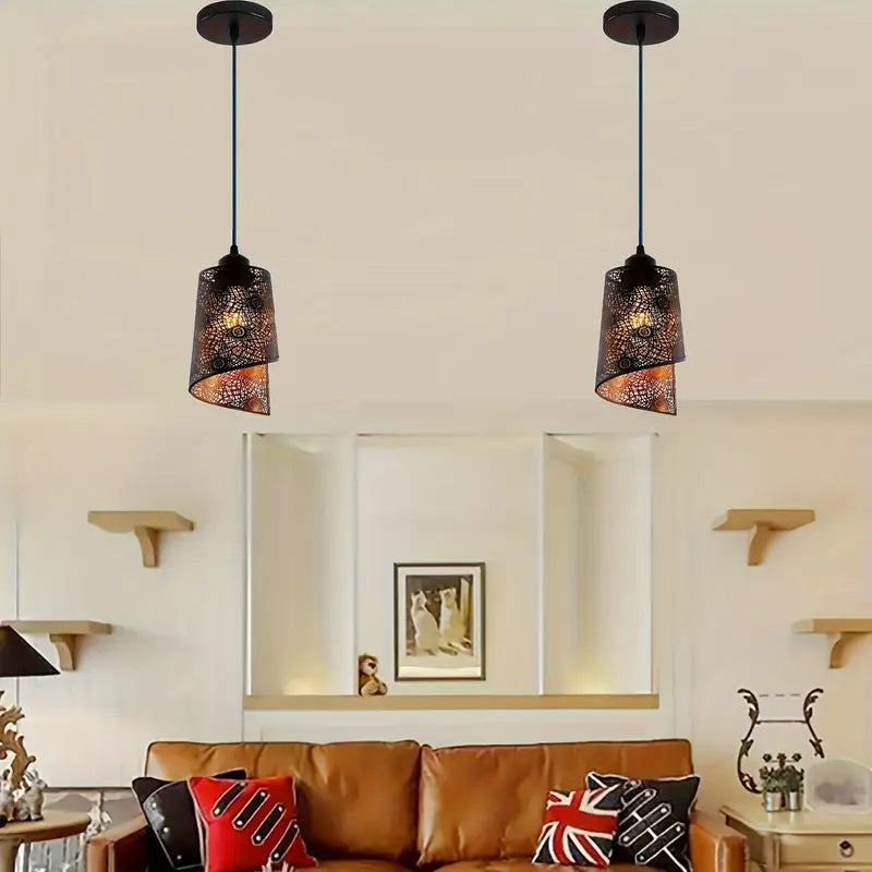 2pcs-Metallic Hollow Conch Ceiling Lamp