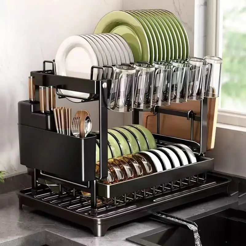 2 Tier Stainless Steel Dish Drying Rack