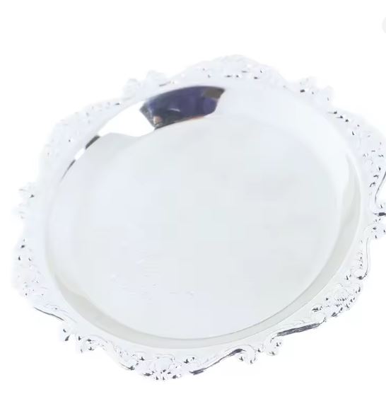Silver Golden Iron Tray Glossy Plate