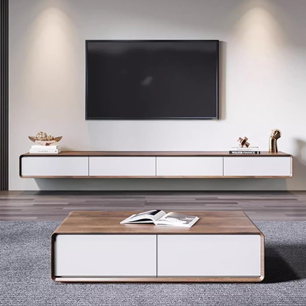 Floating TV Stand Floating Shelves with 4 Doors