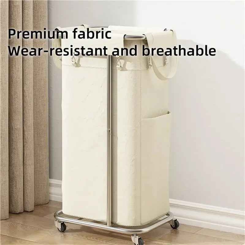 Large Capacity Rolling Laundry Basket Cart with Wheels &amp; Handle