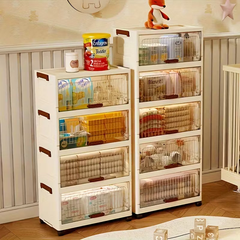 Versatile Multi-Layer Storage Cabinet with Flip Lid