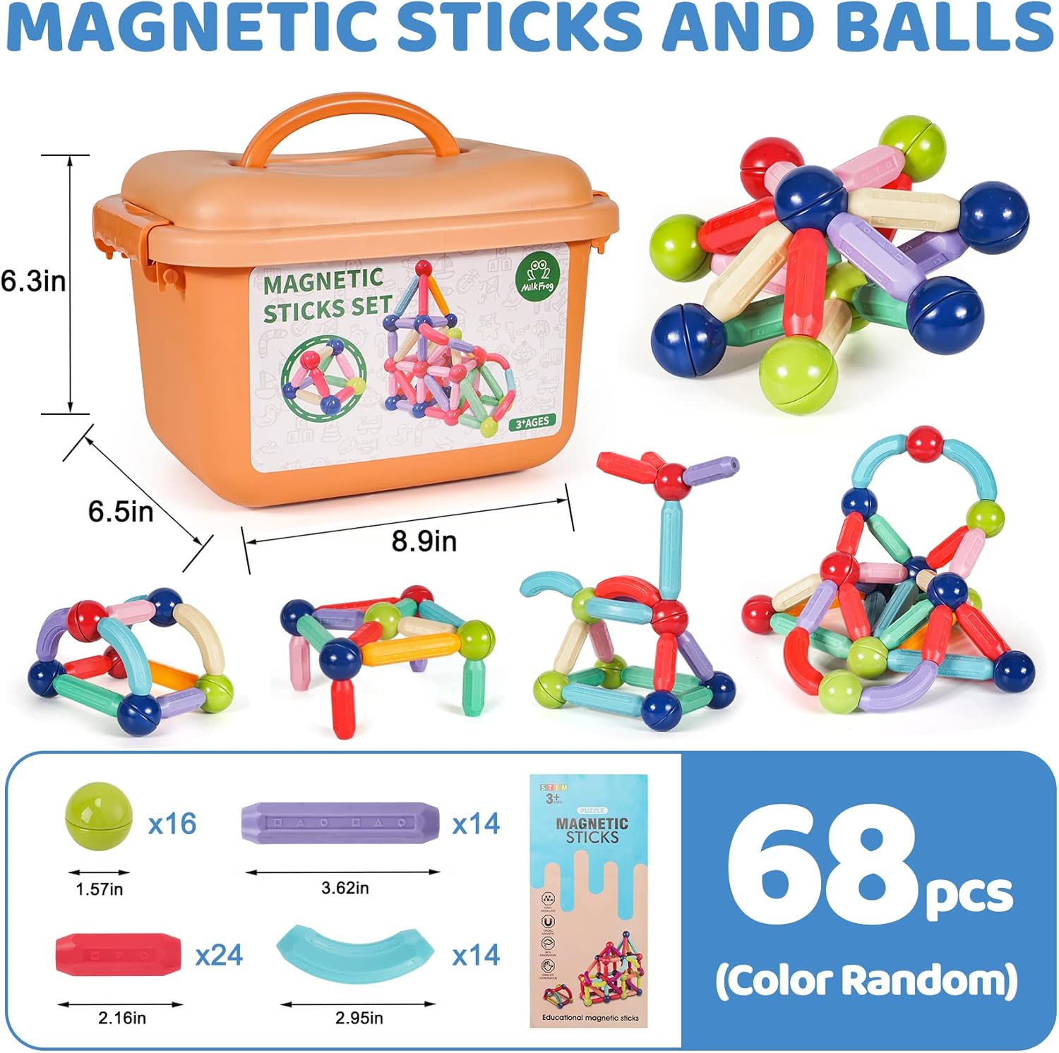 Magnetic Balls and Rods Set Magnetic Building Blocks Toys