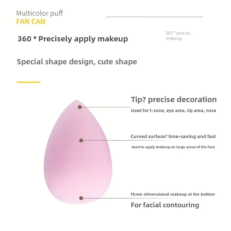 All-in-One Makeup Brush Set with Pink Puff Sponges &amp; Geometric