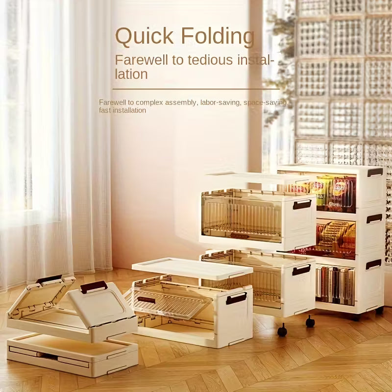 Versatile Multi-Layer Storage Cabinet with Flip Lid