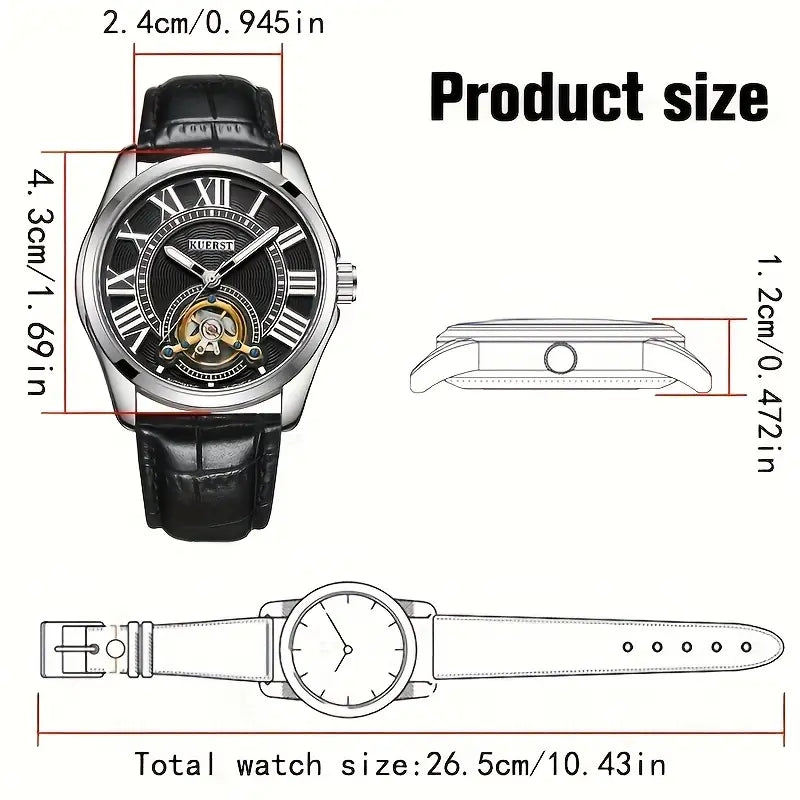 1pc KUERST Men'S Mechanical Self-Winding Watch
