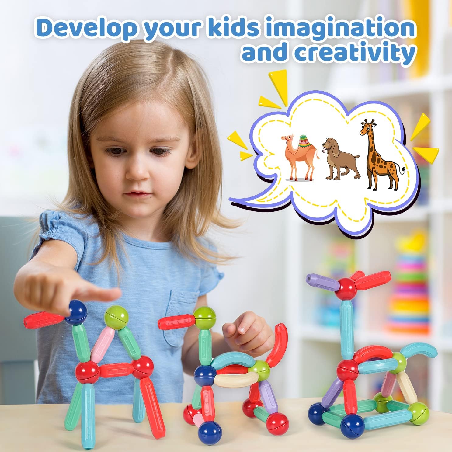 Magnetic Balls and Rods Set Magnetic Building Blocks Toys
