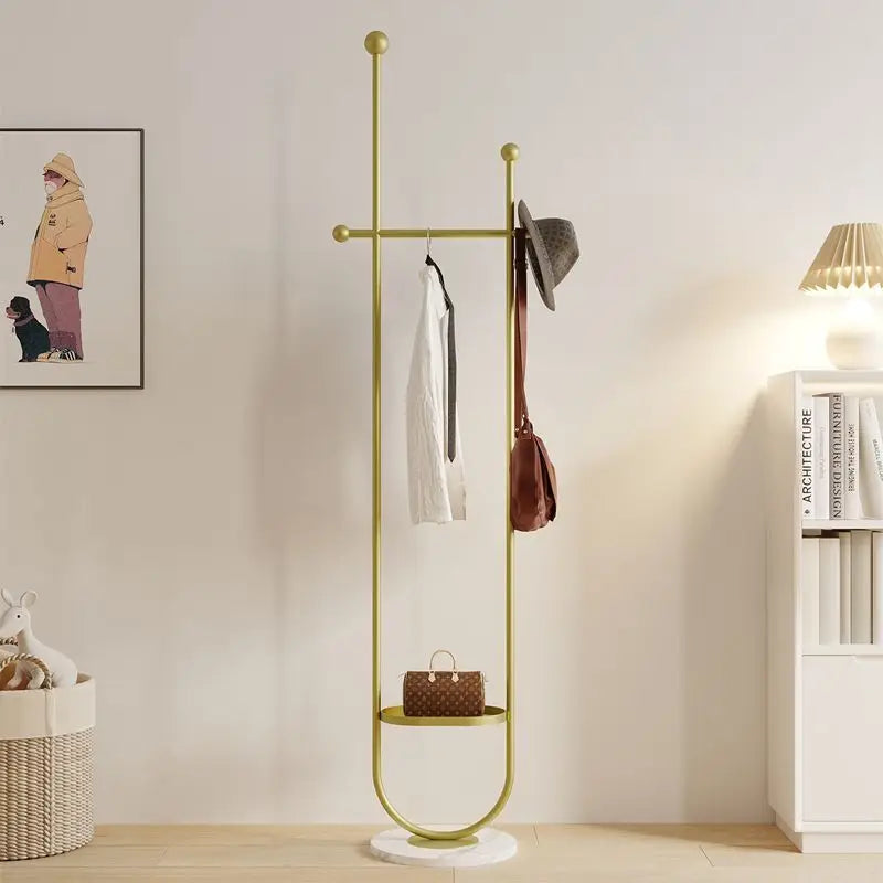 Luxury Golden Metal Freestanding Clothing Rack