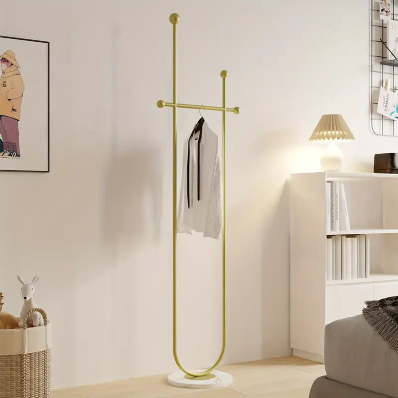 Luxury Golden Metal Freestanding Clothing Rack