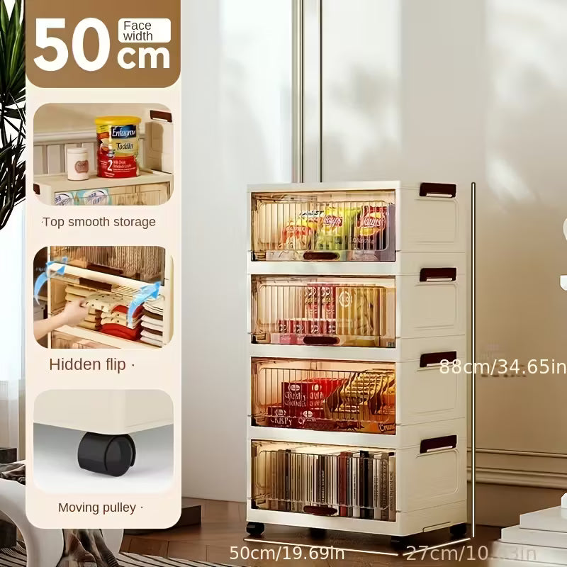 Versatile Multi-Layer Storage Cabinet with Flip Lid