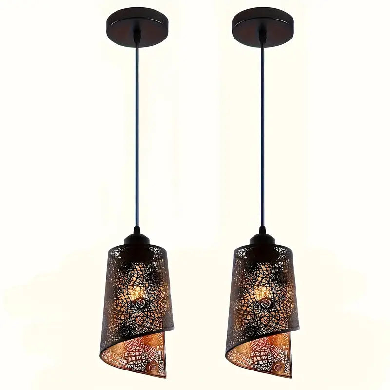 2pcs-Metallic Hollow Conch Ceiling Lamp