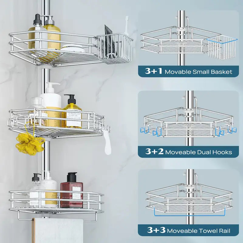 Corner Shower Caddy Tension Pole
