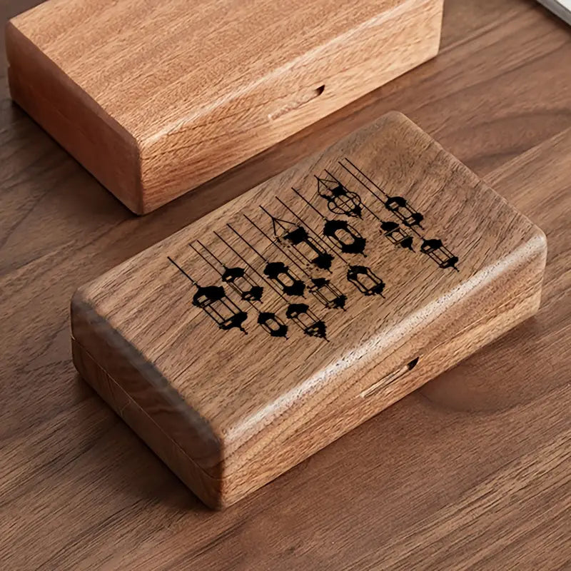 Custom Pattern Box, Black Walnut Solid Wood Jewelry Box