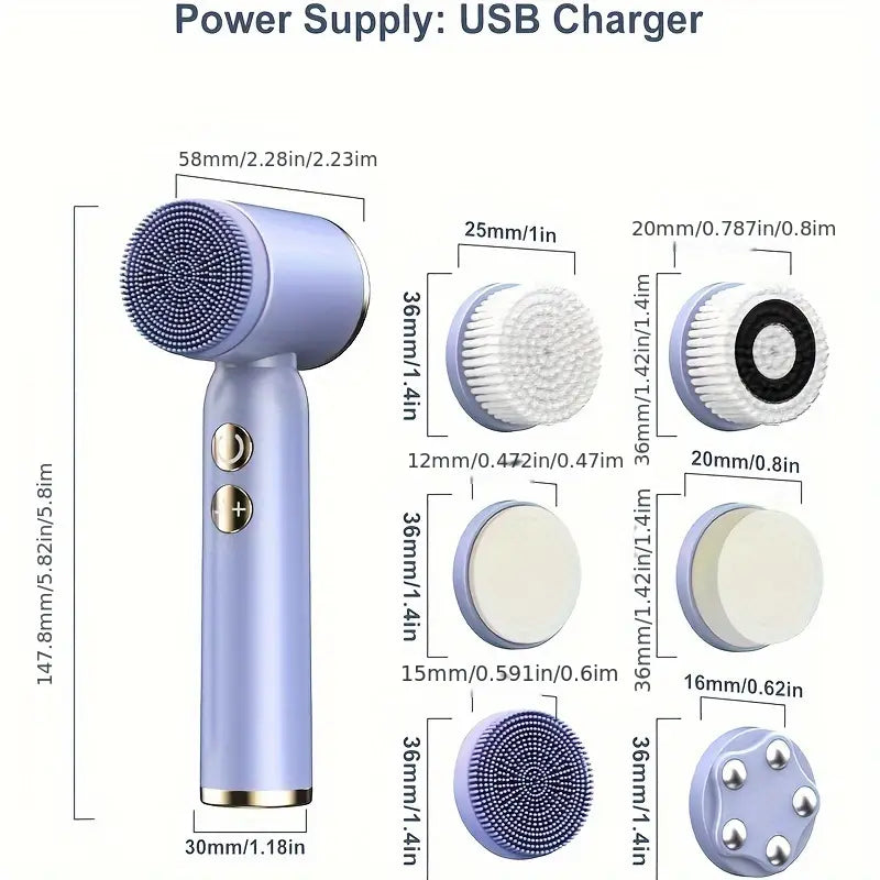 6-in-1 Face Cleanser, Facial Cleansing Brush