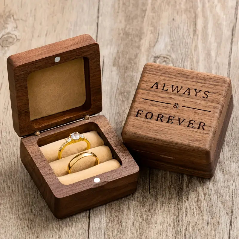 Personalized Wooden Wedding Ring Box