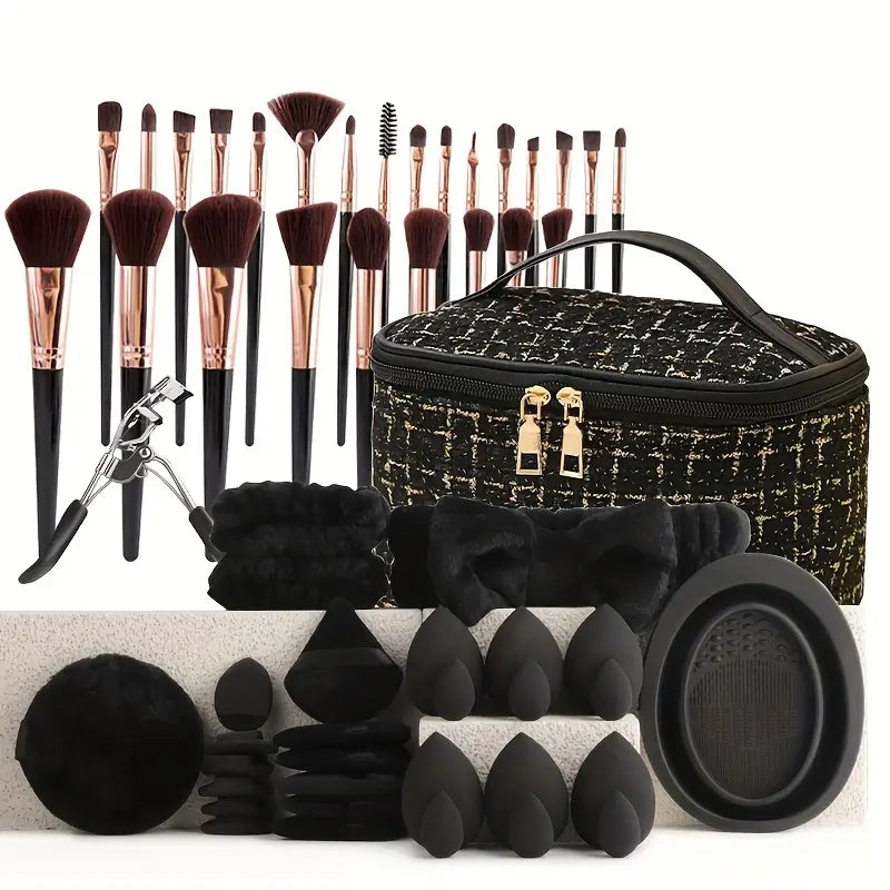 56/56pcs Black Beauty Tools Professional Makeup Brush Set