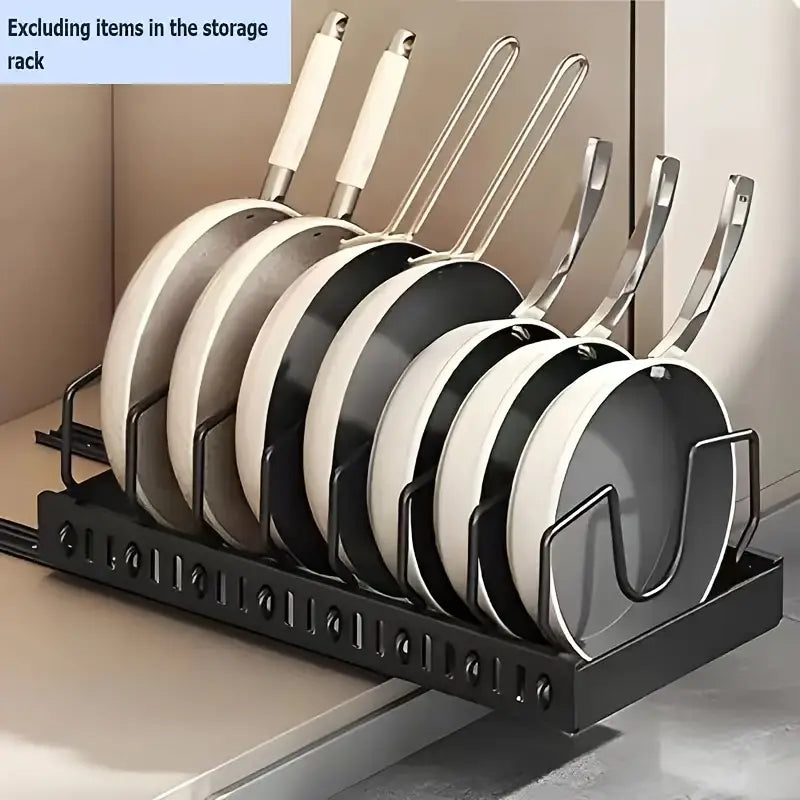 1pc Kitchen Utensil and Frying Pan Storage Rack
