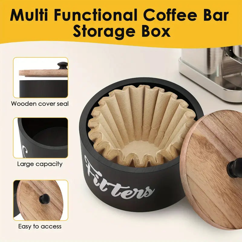 2pcs Coffee Filter Holder Organizer with Lid