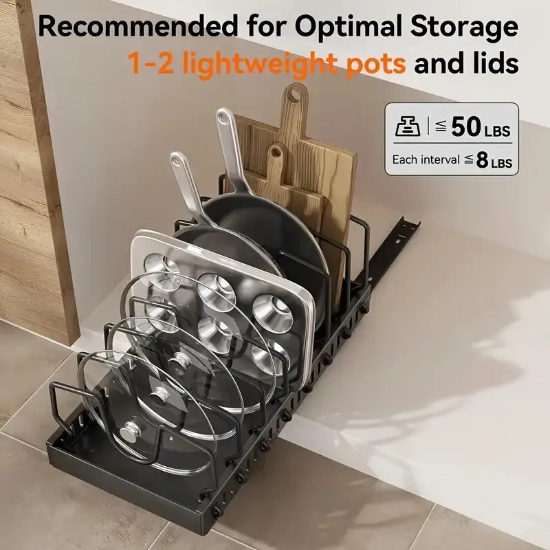 1pc Kitchen Utensil and Frying Pan Storage Rack