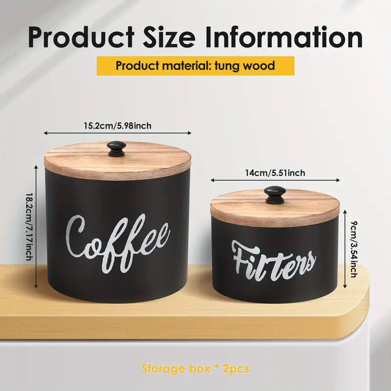 2pcs Coffee Filter Holder Organizer with Lid
