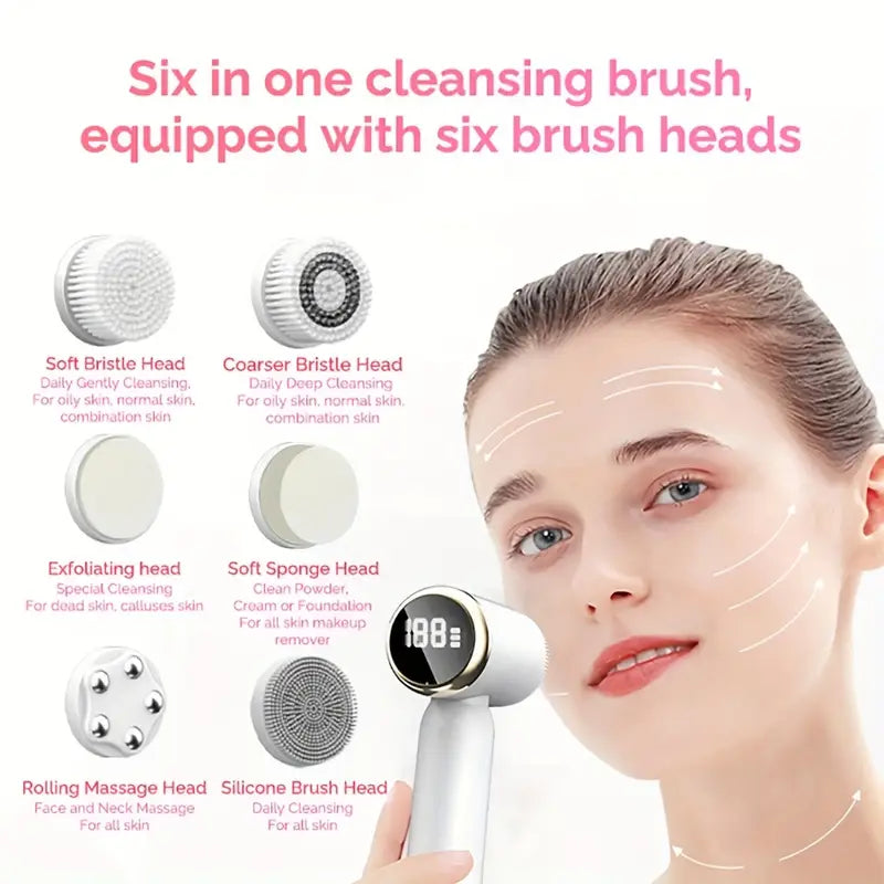 6-in-1 Face Cleanser, Facial Cleansing Brush