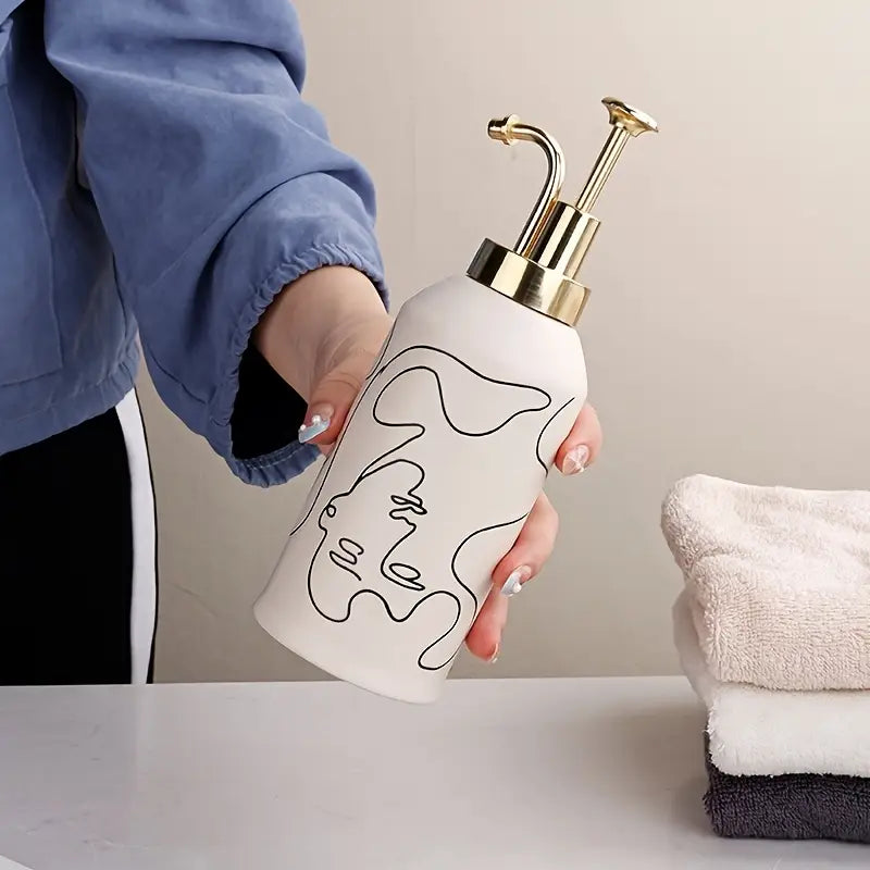 4pcs Contemporary Abstract Face Bathroom Set