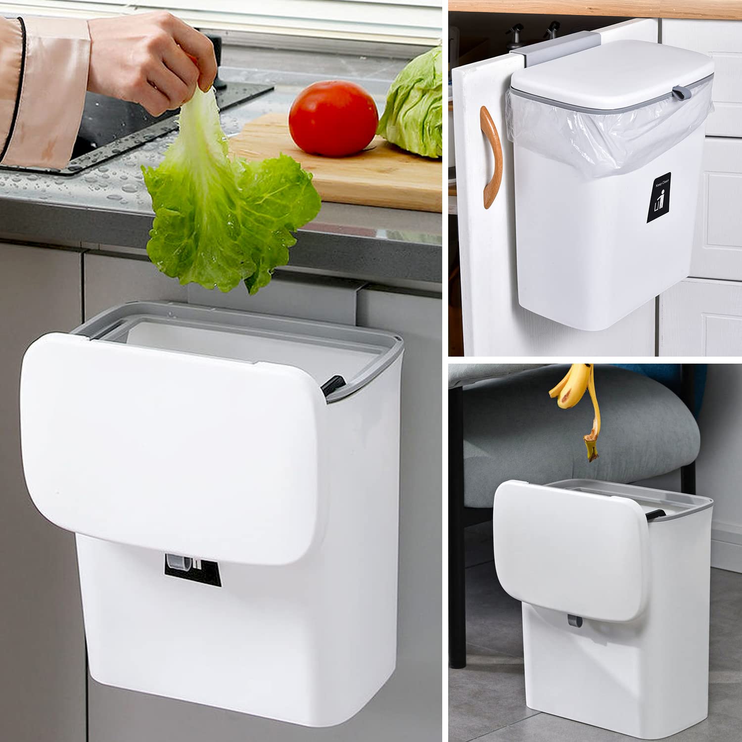 LRCX Small Hanging Trash Can with Lid