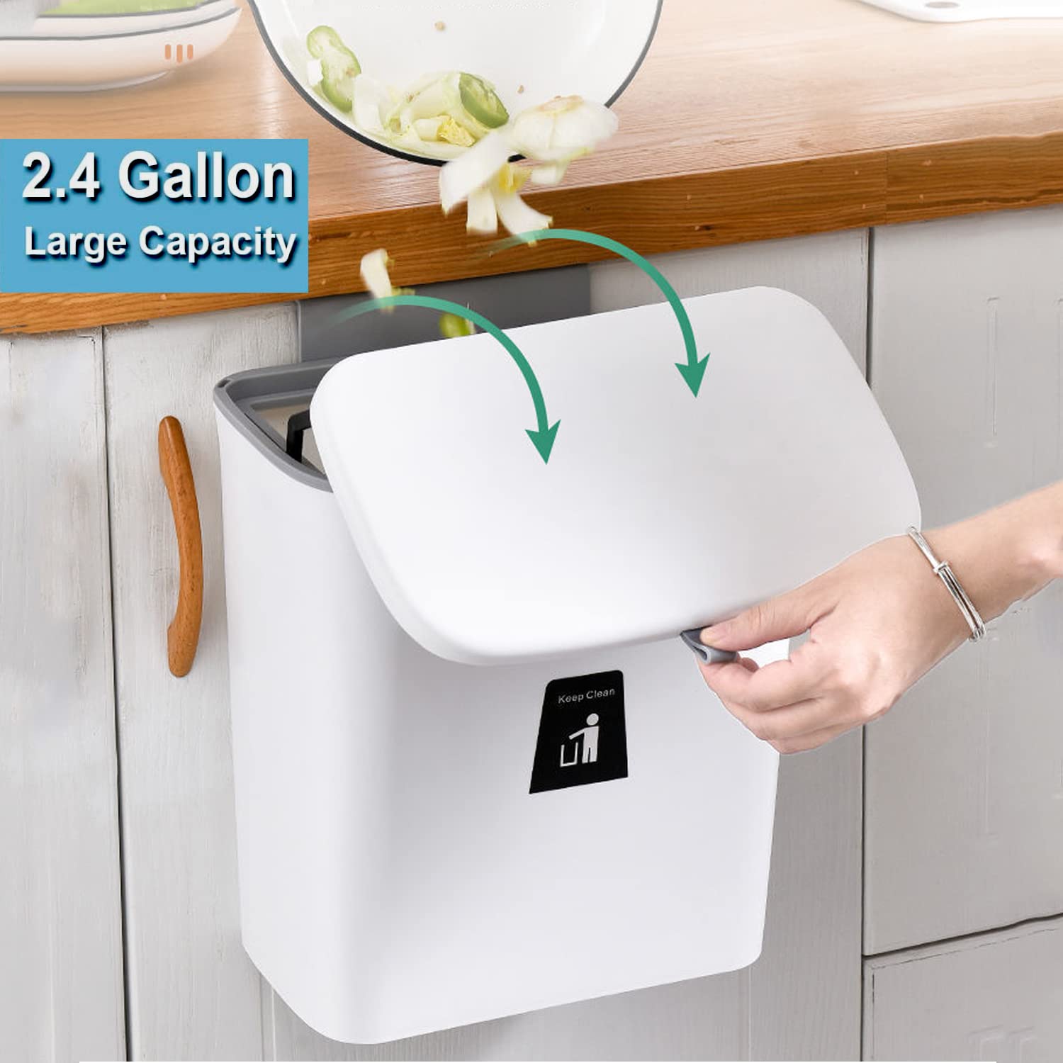 LRCX Small Hanging Trash Can with Lid