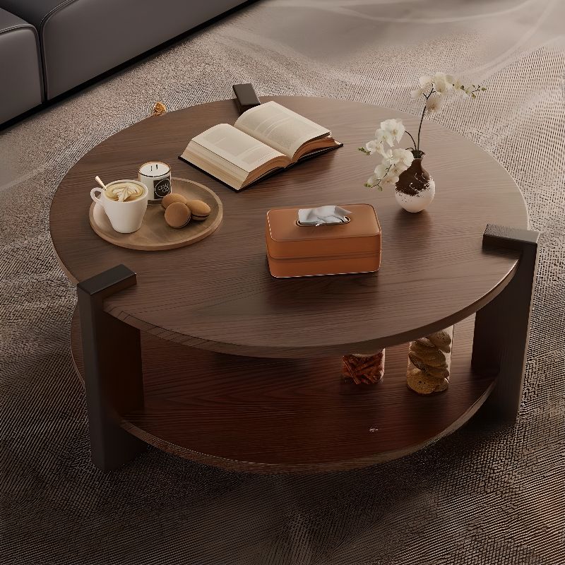 Circular Rubberwood Accent Table
