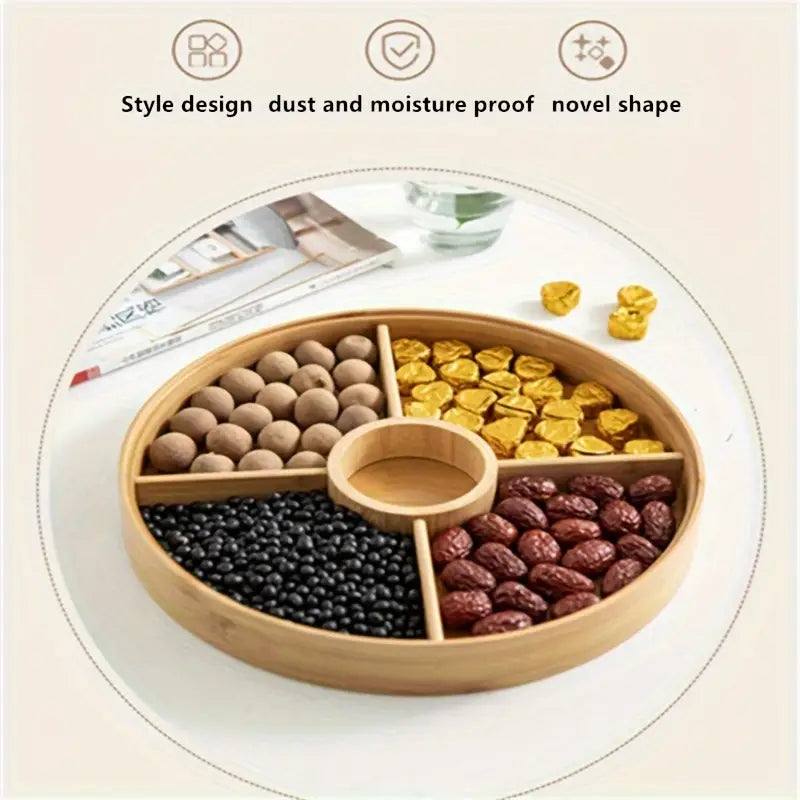 Bamboo Nut Storage Box with Lid