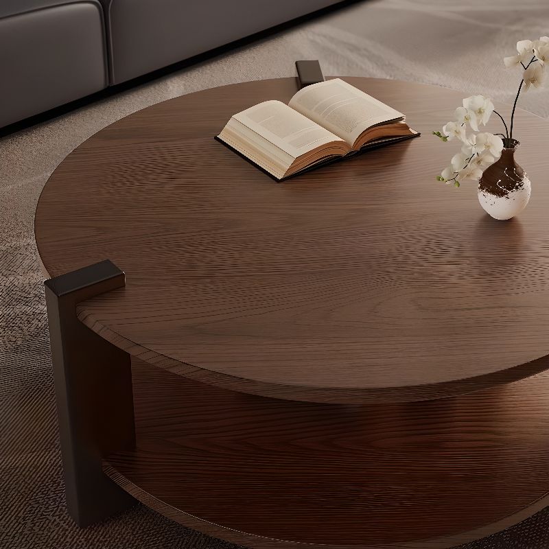 Circular Rubberwood Accent Table