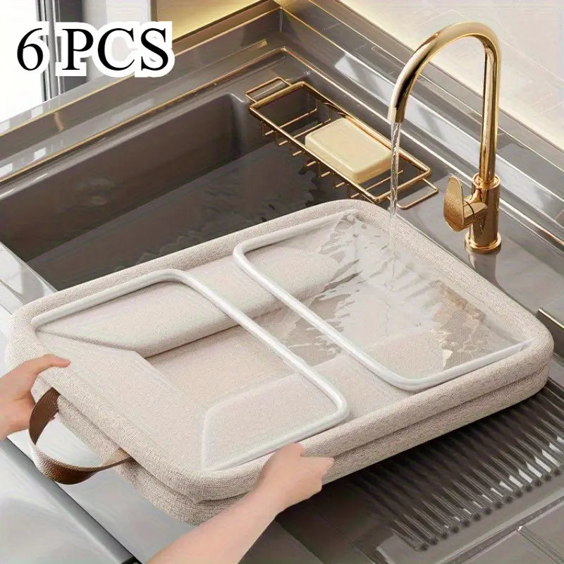 6pcs Fabric Storage Baskets with Lids