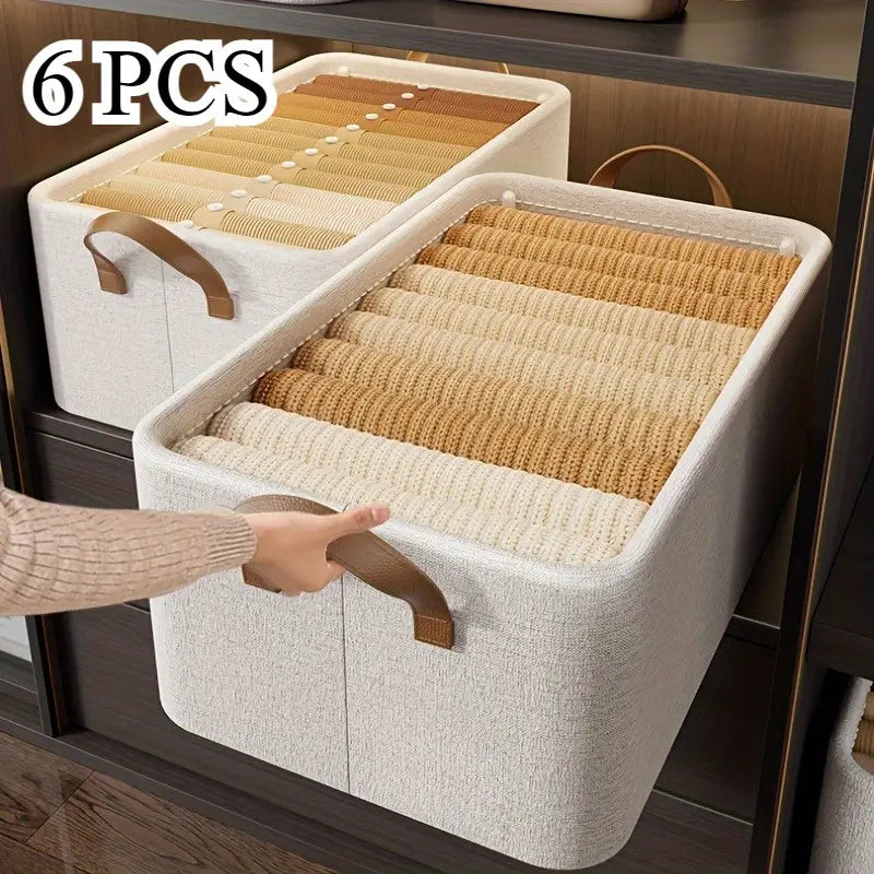 6pcs Fabric Storage Baskets with Lids