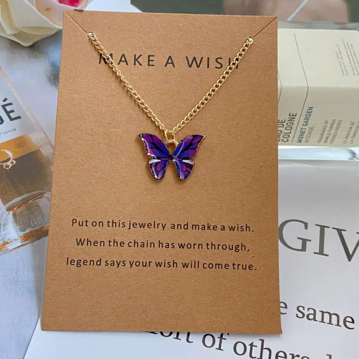 Dating Pendant Colorfast Polished Butterflies Shape  Neck Chain