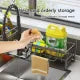 VOVOVA Drainer Rack Kitchen Organizer With a pole Bathroom Sink Rack Soap Holder Sponge Organizer Rack