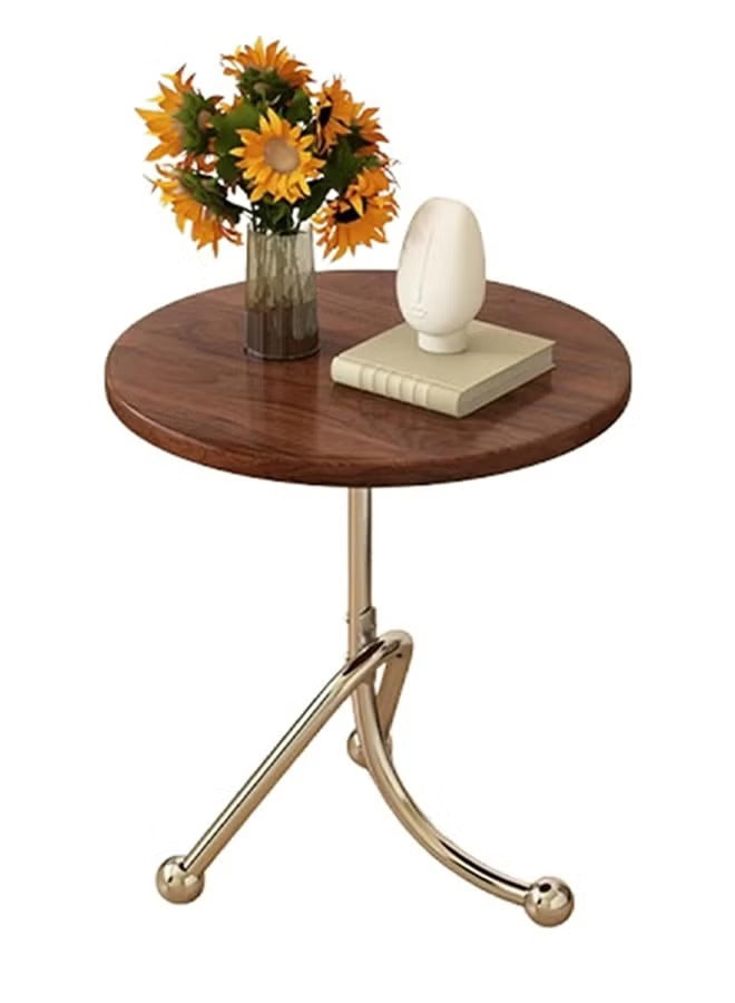 Round wooden side table