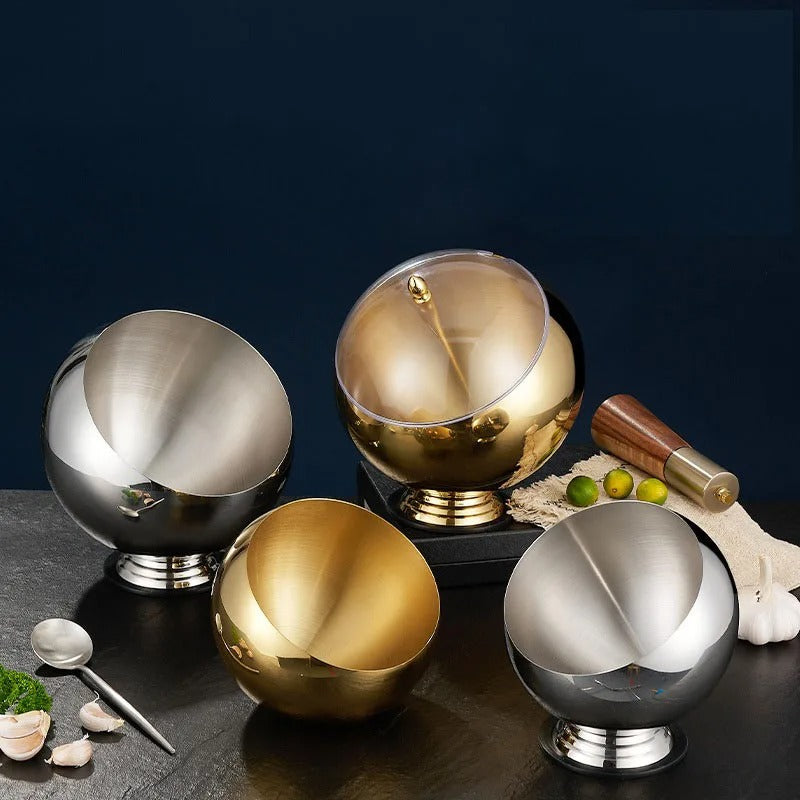 Stainless steel pot, gold canteen