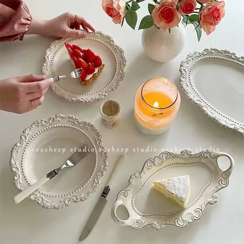 Vintage Relief Ceramic Plates European Classical
