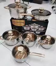stainless steel -12 piece set with gold handle